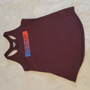 CYCLEBAR BRANDED. Maroon. Racerback Tank. Size Medium. Mesh back.